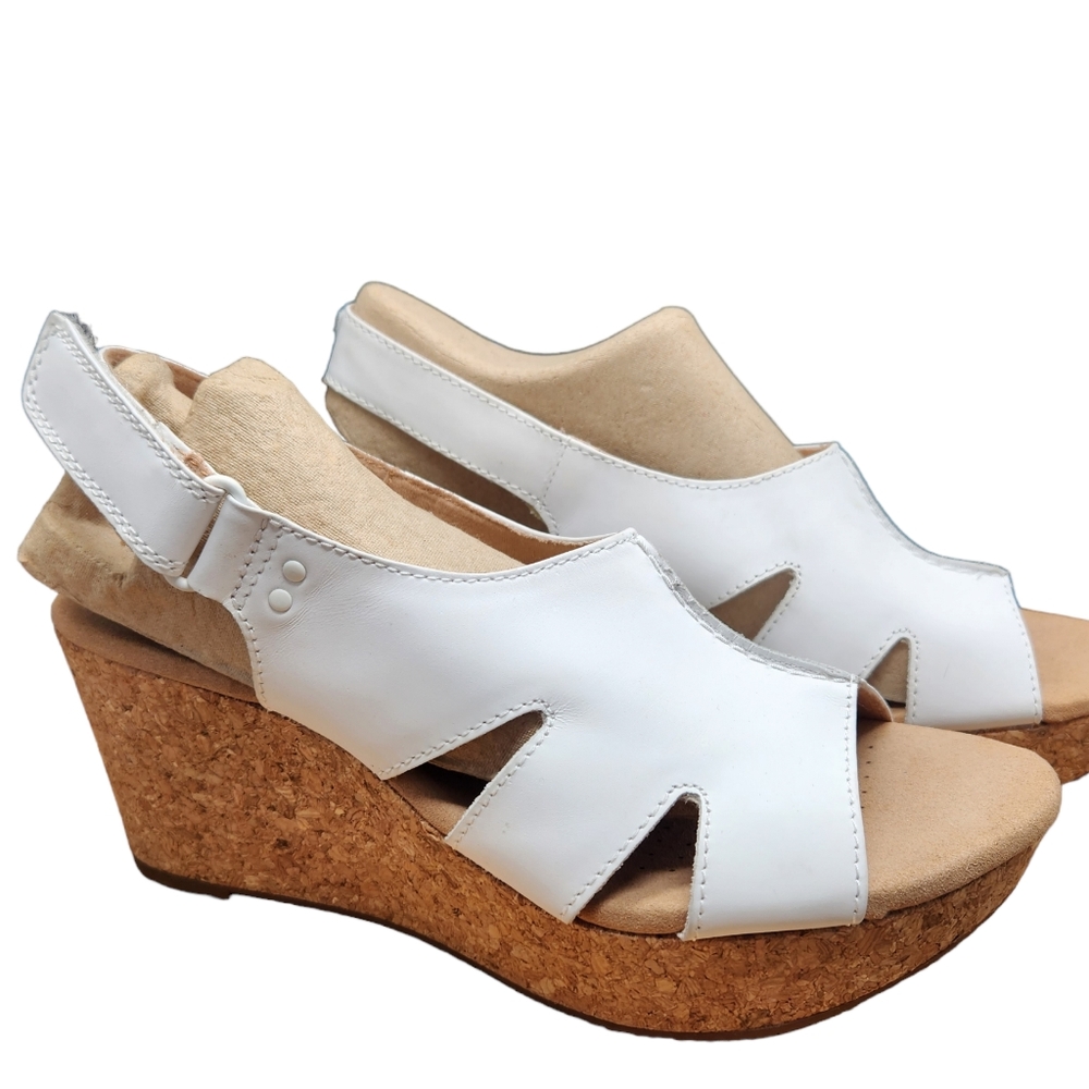 Clarks Collection White Wedges